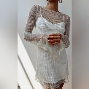 Sparkle iridescent white dress